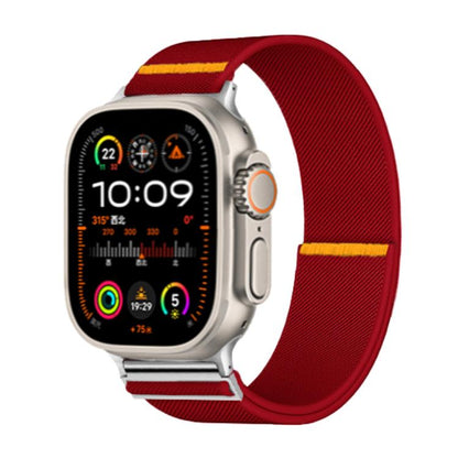 For Apple Watch 42mm / 41mm / 40mm / 38mm Adjustable Single Loop Elastic Nylon Watch Band(Red) - Watch Bands by buy2fix | Online Shopping UK | buy2fix