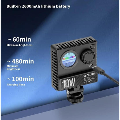 VLOGLITE K10RGB Ultra Thin Pocket Size RGB LED Camera Light Photography Videography Selfie Light -  by VLOGLITE | Online Shopping UK | buy2fix