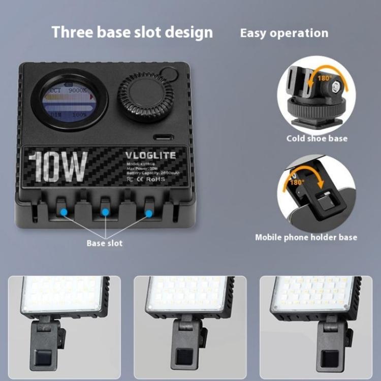 VLOGLITE K10RGB Ultra Thin Pocket Size RGB LED Camera Light Photography Videography Selfie Light -  by VLOGLITE | Online Shopping UK | buy2fix