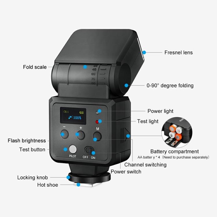 VLOGLITE F32 For Fuji Nikon Canon Sony DSLR Camera External Flash Light Portable Hot Shoe Light -  by VLOGLITE | Online Shopping UK | buy2fix