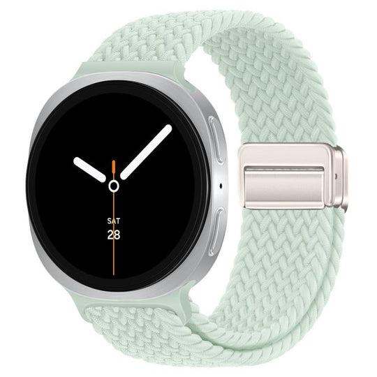 For Galaxy Watch9 / 8 / 8 Classic Loop Magnetic Buckle Braided Nylon Watch Band(Light Mint)