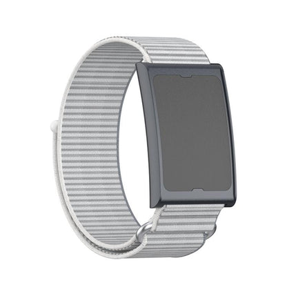 For Amazfit Helio Strap Metal Ring Two Sections Nylon Hook and Loop Fastener Watch Band(Dome Gray) - Watch Bands by buy2fix | Online Shopping UK | buy2fix
