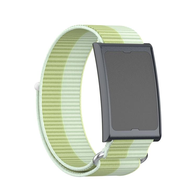 For Amazfit Helio Strap Metal Ring Two Sections Nylon Hook and Loop Fastener Watch Band(Mint Green) - Watch Bands by buy2fix | Online Shopping UK | buy2fix