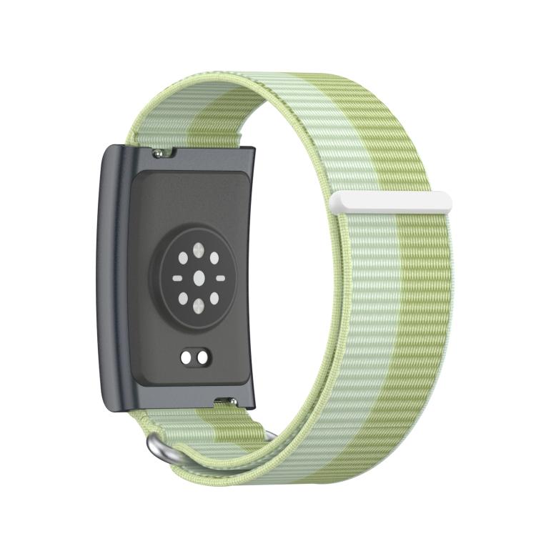 For Amazfit Helio Strap Metal Ring Two Sections Nylon Hook and Loop Fastener Watch Band(Mint Green) - Watch Bands by buy2fix | Online Shopping UK | buy2fix
