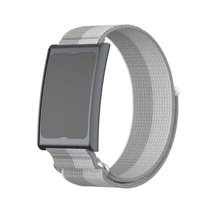 For Amazfit Helio Strap Metal Ring Two Sections Nylon Hook and Loop Fastener Watch Band(Phantom Silver) - Watch Bands by buy2fix | Online Shopping UK | buy2fix