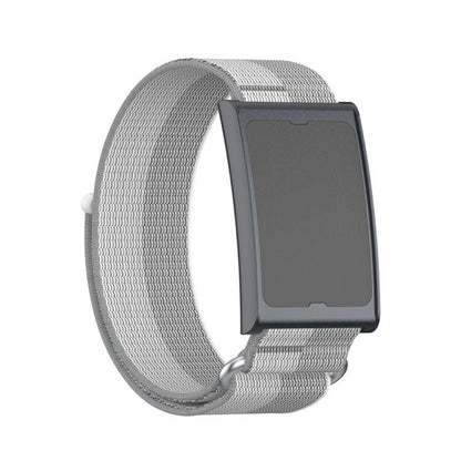 For Amazfit Helio Strap Metal Ring Two Sections Nylon Hook and Loop Fastener Watch Band(Phantom Silver) - Watch Bands by buy2fix | Online Shopping UK | buy2fix