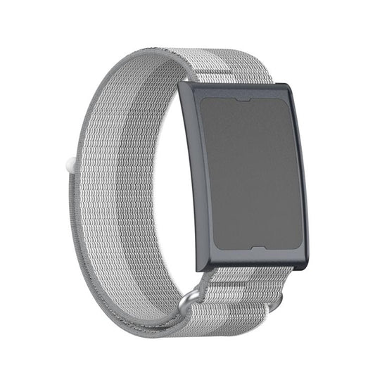 For Amazfit Helio Strap Metal Ring Two Sections Nylon Hook and Loop Fastener Watch Band(Phantom Silver) - Watch Bands by buy2fix | Online Shopping UK | buy2fix