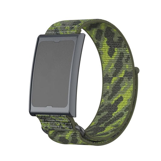 For Amazfit Helio Strap Metal Ring Two Sections Nylon Hook and Loop Fastener Watch Band(Camouflage Green) - Watch Bands by buy2fix | Online Shopping UK | buy2fix