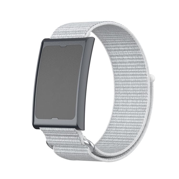 For Amazfit Helio Strap Metal Ring Two Sections Nylon Hook and Loop Fastener Watch Band(Sea Shell) - Watch Bands by buy2fix | Online Shopping UK | buy2fix