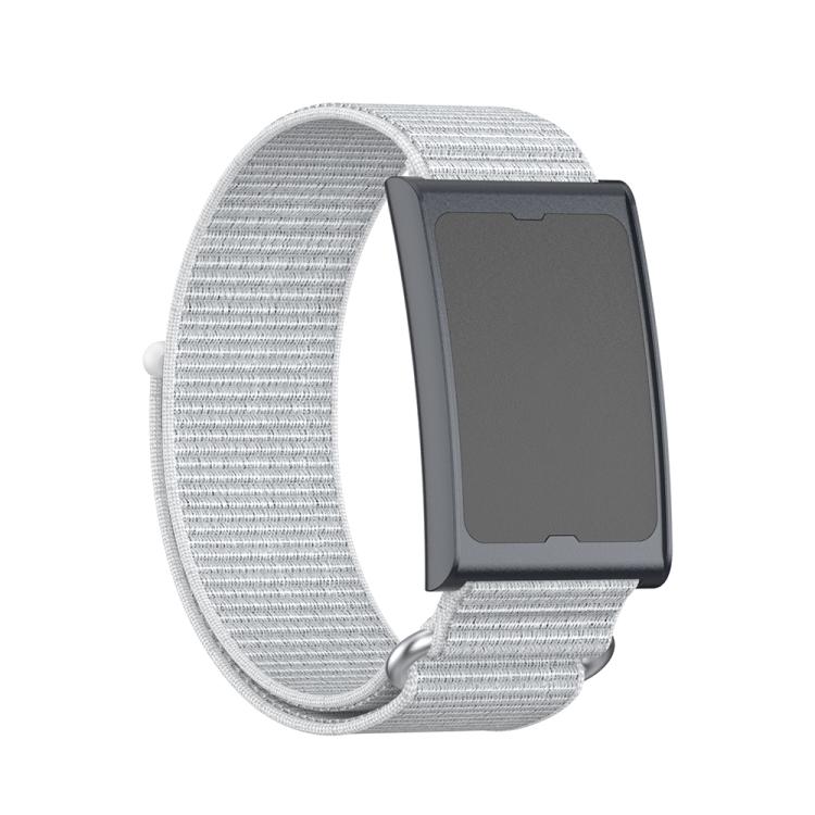 For Amazfit Helio Strap Metal Ring Two Sections Nylon Hook and Loop Fastener Watch Band(Sea Shell) - Watch Bands by buy2fix | Online Shopping UK | buy2fix
