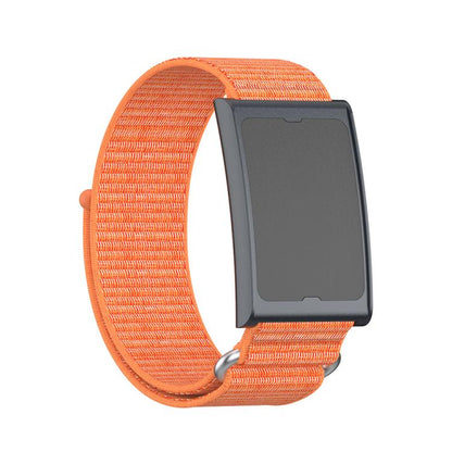 For Amazfit Helio Strap Metal Ring Two Sections Nylon Hook and Loop Fastener Watch Band(Bright Orange) - Watch Bands by buy2fix | Online Shopping UK | buy2fix