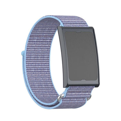 For Amazfit Helio Strap Metal Ring Two Sections Nylon Hook and Loop Fastener Watch Band(Azure Blue) - Watch Bands by buy2fix | Online Shopping UK | buy2fix
