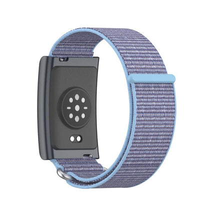 For Amazfit Helio Strap Metal Ring Two Sections Nylon Hook and Loop Fastener Watch Band(Azure Blue) - Watch Bands by buy2fix | Online Shopping UK | buy2fix