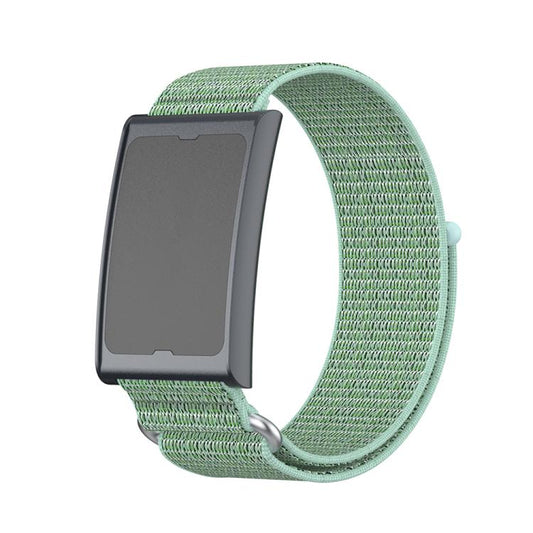 For Amazfit Helio Strap Metal Ring Two Sections Nylon Hook and Loop Fastener Watch Band(Aqua) - Watch Bands by buy2fix | Online Shopping UK | buy2fix