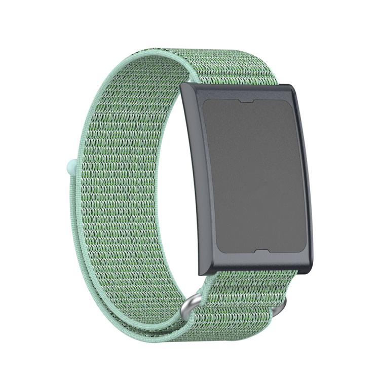For Amazfit Helio Strap Metal Ring Two Sections Nylon Hook and Loop Fastener Watch Band(Aqua) - Watch Bands by buy2fix | Online Shopping UK | buy2fix