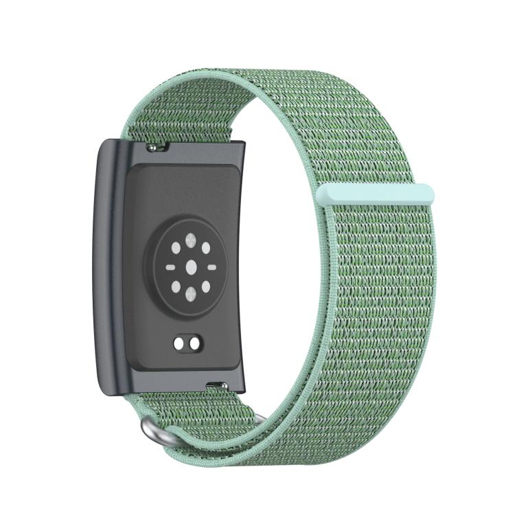 For Amazfit Helio Strap Metal Ring Two Sections Nylon Hook and Loop Fastener Watch Band(Aqua) - Watch Bands by buy2fix | Online Shopping UK | buy2fix