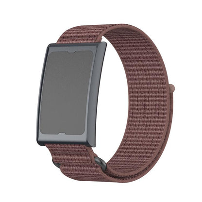 For Amazfit Helio Strap Metal Ring Two Sections Nylon Hook and Loop Fastener Watch Band(Smokey Purple) - Watch Bands by buy2fix | Online Shopping UK | buy2fix