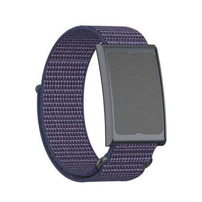 For Amazfit Helio Strap Metal Ring Two Sections Nylon Hook and Loop Fastener Watch Band(Indigo) - Watch Bands by buy2fix | Online Shopping UK | buy2fix