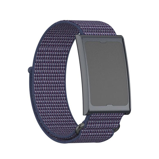 For Amazfit Helio Strap Metal Ring Two Sections Nylon Hook and Loop Fastener Watch Band(Indigo) - Watch Bands by buy2fix | Online Shopping UK | buy2fix