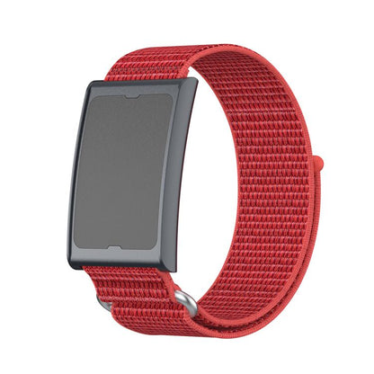 For Amazfit Helio Strap Metal Ring Two Sections Nylon Hook and Loop Fastener Watch Band(Red) - Watch Bands by buy2fix | Online Shopping UK | buy2fix