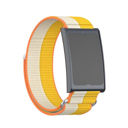 For Amazfit Helio Strap Metal Ring Two Sections Nylon Hook and Loop Fastener Watch Band(Kibu White) - Watch Bands by buy2fix | Online Shopping UK | buy2fix