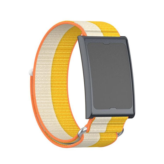 For Amazfit Helio Strap Metal Ring Two Sections Nylon Hook and Loop Fastener Watch Band(Kibu White) - Watch Bands by buy2fix | Online Shopping UK | buy2fix