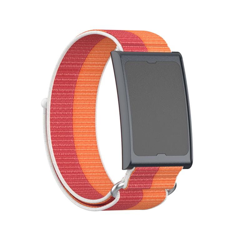 For Amazfit Helio Strap Metal Ring Two Sections Nylon Hook and Loop Fastener Watch Band(Peony) - Watch Bands by buy2fix | Online Shopping UK | buy2fix