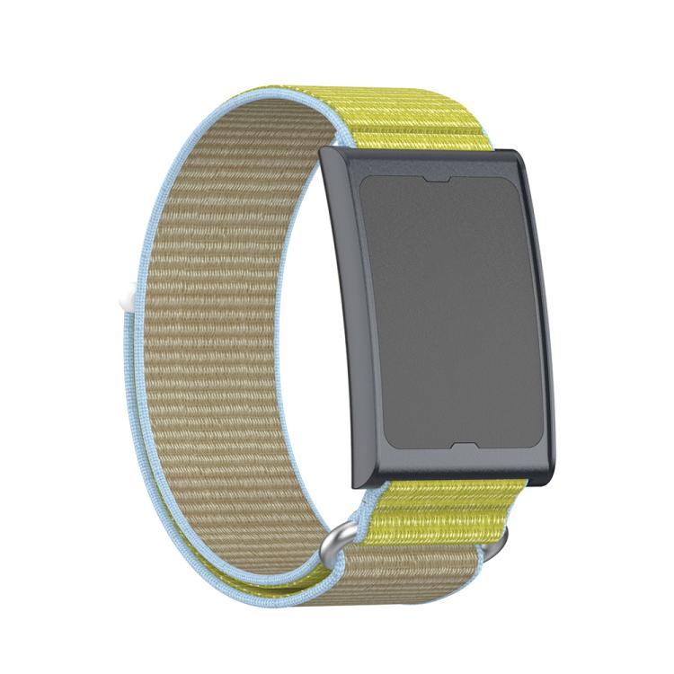 For Amazfit Helio Strap Metal Ring Two Sections Nylon Hook and Loop Fastener Watch Band(Camel) - Watch Bands by buy2fix | Online Shopping UK | buy2fix