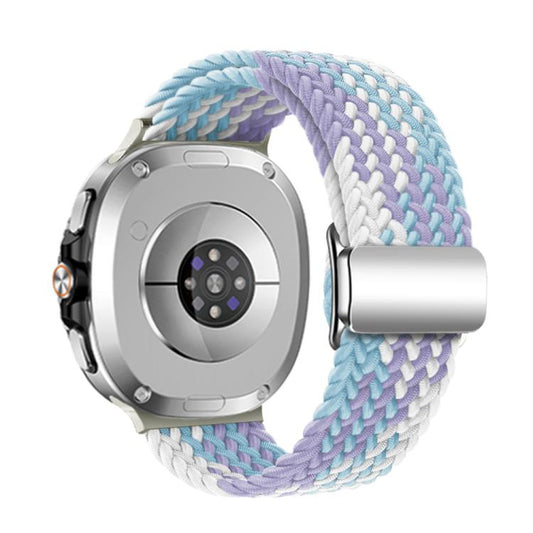 For Samsung Galaxy Watch8 / Watch8 Classic Magnetic Buckle Braided Nylon Watch Band(Violet) - Watch Bands by buy2fix | Online Shopping UK | buy2fix