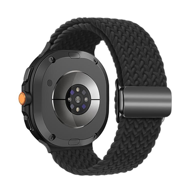 For Samsung Galaxy Watch8 / Watch8 Classic Magnetic Buckle Braided Nylon Watch Band(Black) - Watch Bands by buy2fix | Online Shopping UK | buy2fix