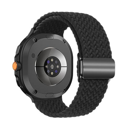 For Samsung Galaxy Watch8 / Watch8 Classic Magnetic Buckle Braided Nylon Watch Band(Black) - Watch Bands by buy2fix | Online Shopping UK | buy2fix