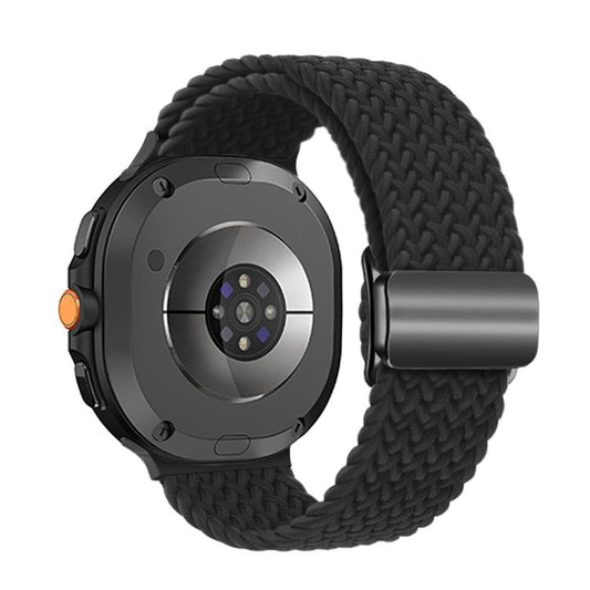 For Samsung Galaxy Watch8 / Watch8 Classic Magnetic Buckle Braided Nylon Watch Band(Black) - Watch Bands by buy2fix | Online Shopping UK | buy2fix