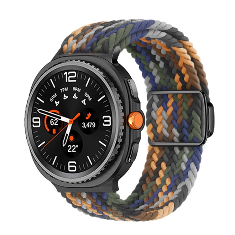 For Samsung Galaxy Watch8 / Watch8 Classic Magnetic Buckle Braided Nylon Watch Band(Camouflage Colorful) - Watch Bands by buy2fix | Online Shopping UK | buy2fix