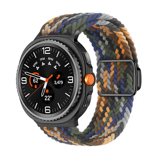 For Samsung Galaxy Watch8 / Watch8 Classic Magnetic Buckle Braided Nylon Watch Band(Camouflage Colorful) - Watch Bands by buy2fix | Online Shopping UK | buy2fix
