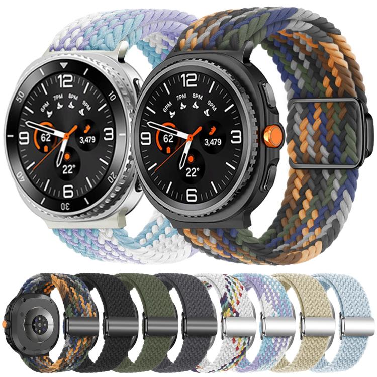 For Samsung Galaxy Watch8 / Watch8 Classic Magnetic Buckle Braided Nylon Watch Band(Camouflage Colorful) - Watch Bands by buy2fix | Online Shopping UK | buy2fix