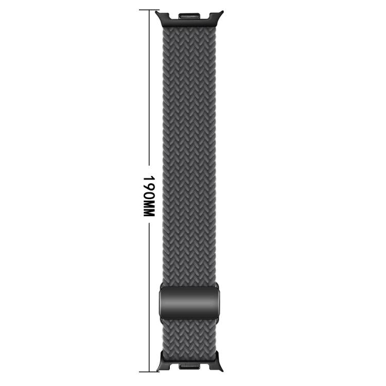 For Samsung Galaxy Watch8 / Watch8 Classic Magnetic Buckle Braided Nylon Watch Band(White Rainbow) - Watch Bands by buy2fix | Online Shopping UK | buy2fix