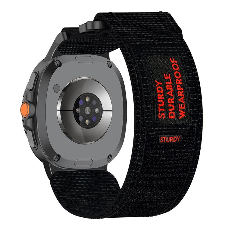 For Samsung Galaxy Watch8 / Watch8 Classic Two Sections Nylon Hook And Loop Fastener Watch Band(Black) - Watch Bands by buy2fix | Online Shopping UK | buy2fix