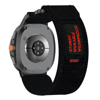 For Samsung Galaxy Watch8 / Watch8 Classic Two Sections Nylon Hook And Loop Fastener Watch Band(Black) - Watch Bands by buy2fix | Online Shopping UK | buy2fix