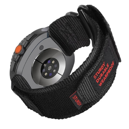 For Samsung Galaxy Watch8 / Watch8 Classic Two Sections Nylon Hook And Loop Fastener Watch Band(Black) - Watch Bands by buy2fix | Online Shopping UK | buy2fix