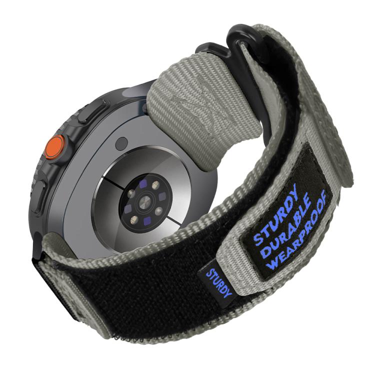 For Samsung Galaxy Watch8 / Watch8 Classic Two Sections Nylon Hook And Loop Fastener Watch Band(Gray) - Watch Bands by buy2fix | Online Shopping UK | buy2fix