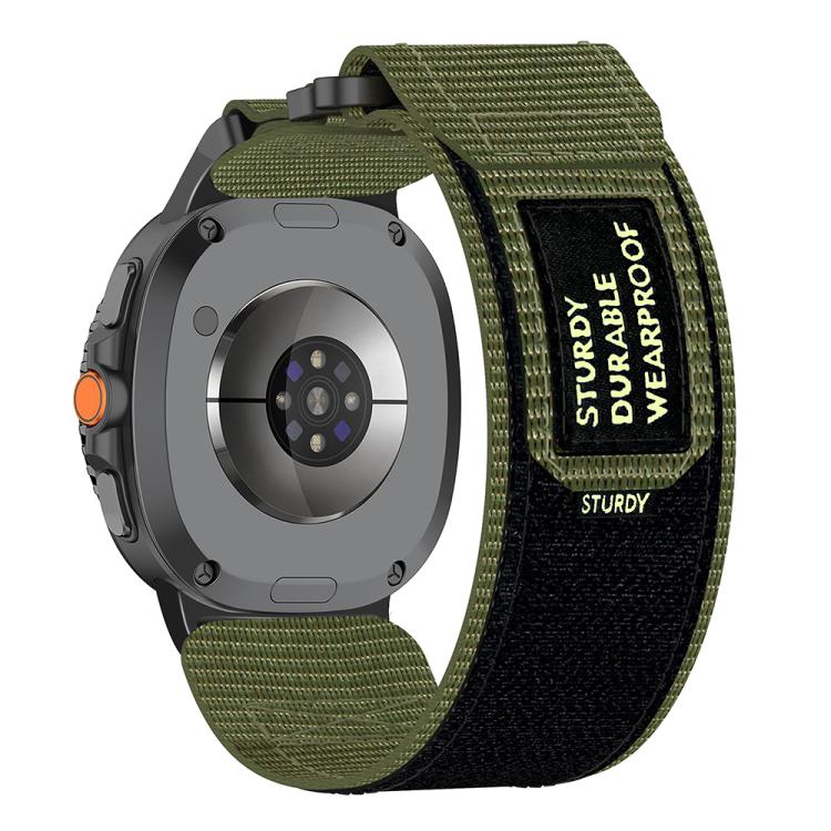 For Samsung Galaxy Watch8 / Watch8 Classic Two Sections Nylon Hook And Loop Fastener Watch Band(Green) - Watch Bands by buy2fix | Online Shopping UK | buy2fix