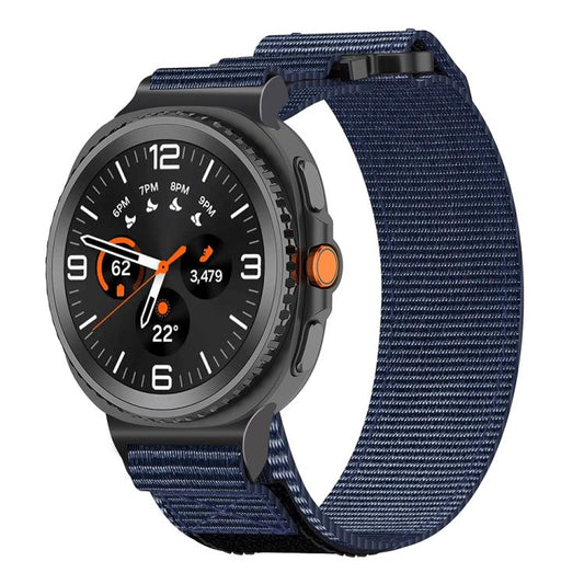 For Samsung Galaxy Watch8 / Watch8 Classic Two Sections Nylon Hook And Loop Fastener Watch Band(Blue) - Watch Bands by buy2fix | Online Shopping UK | buy2fix