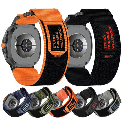 For Samsung Galaxy Watch8 / Watch8 Classic Two Sections Nylon Hook And Loop Fastener Watch Band(Orange) - Watch Bands by buy2fix | Online Shopping UK | buy2fix