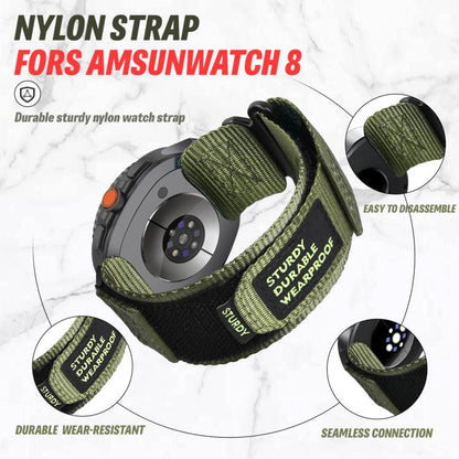 For Samsung Galaxy Watch8 / Watch8 Classic Two Sections Nylon Hook And Loop Fastener Watch Band(Green) - Watch Bands by buy2fix | Online Shopping UK | buy2fix