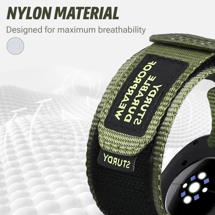 For Samsung Galaxy Watch8 / Watch8 Classic Two Sections Nylon Hook And Loop Fastener Watch Band(Green) - Watch Bands by buy2fix | Online Shopping UK | buy2fix
