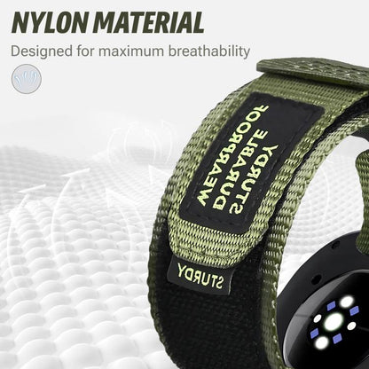 For Samsung Galaxy Watch8 / Watch8 Classic Two Sections Nylon Hook And Loop Fastener Watch Band(Green) - Watch Bands by buy2fix | Online Shopping UK | buy2fix