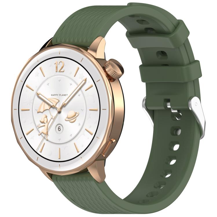 For OnePlus Watch 3 43mm Rhombic Texture Groove Silicone Watch Band(Dark Green) - Watch Bands by buy2fix | Online Shopping UK | buy2fix