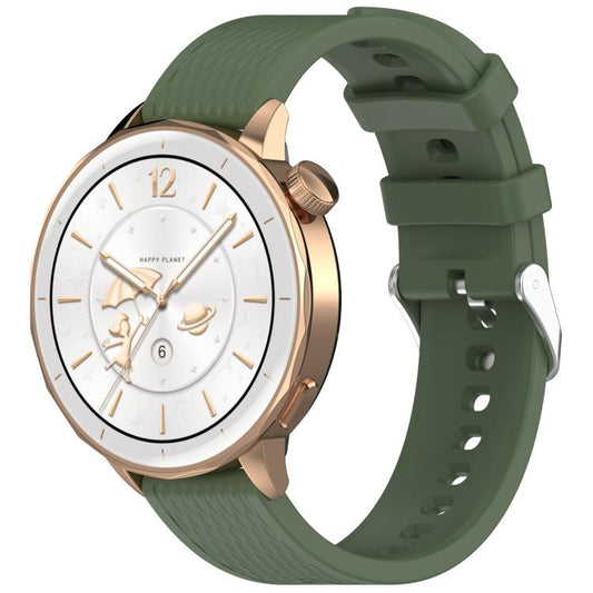 For OnePlus Watch 3 43mm Rhombic Texture Groove Silicone Watch Band(Dark Green) - Watch Bands by buy2fix | Online Shopping UK | buy2fix