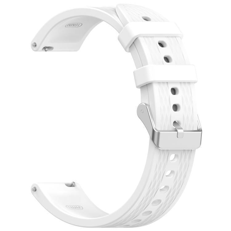 For OnePlus Watch 3 43mm Rhombic Texture Groove Silicone Watch Band(White) - Watch Bands by buy2fix | Online Shopping UK | buy2fix