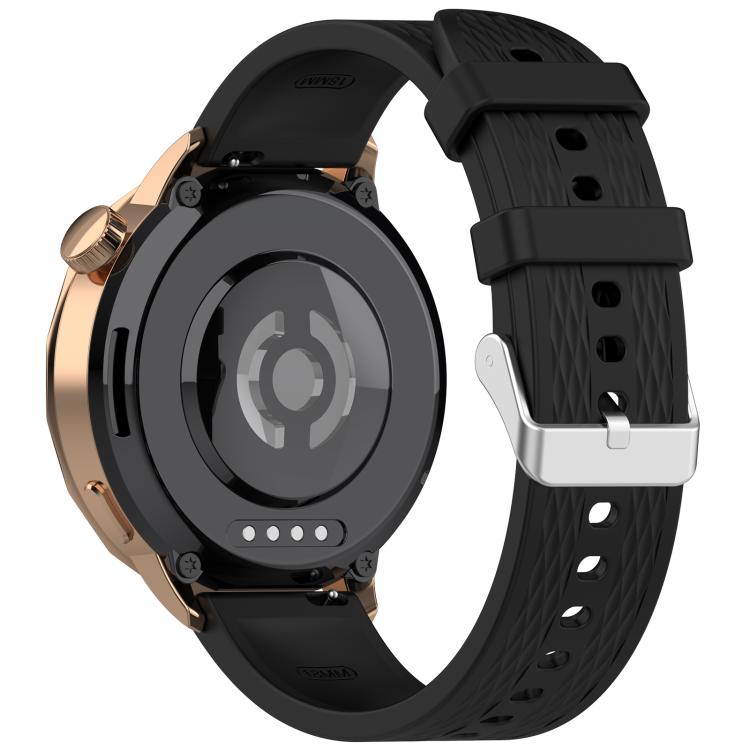 For OnePlus Watch 3 43mm Rhombic Texture Groove Silicone Watch Band(Black) - Watch Bands by buy2fix | Online Shopping UK | buy2fix